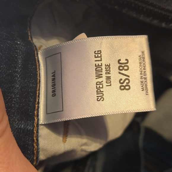 Express super wide leg low rise 90s blue jeans - Picture 3 of 4